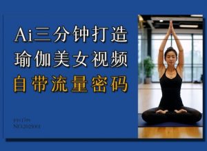 Ai3分钟打造瑜伽美女视频，自带流量密码-财虎网络科技