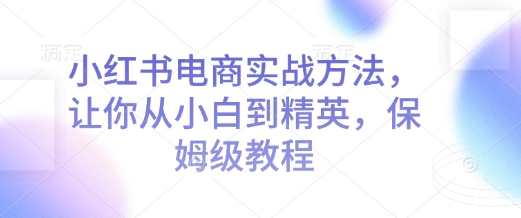 小红书电商实战方法,让你从小白到精英,保姆级教程-财虎网络科技