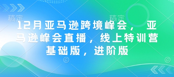 12月亚马逊跨境峰会， 亚马逊峰会直播，线上特训营基础版，进阶版-财虎网络科技
