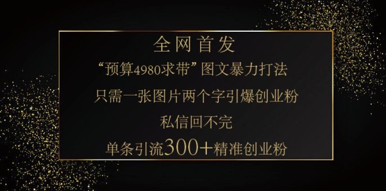 小红书神奇图片引流法，只需一张图，就能单条笔记凭借此方法，轻松引流 300 + 精准创业粉-财虎网络科技