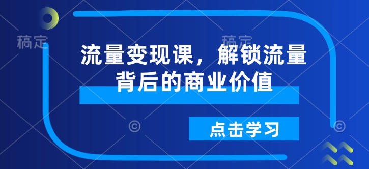 流量变现课，解锁流量背后的商业价值-财虎网络科技