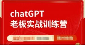 ChatGPT老板实战训练营，用GPT带飞，一人顶一个团队-财虎网络科技