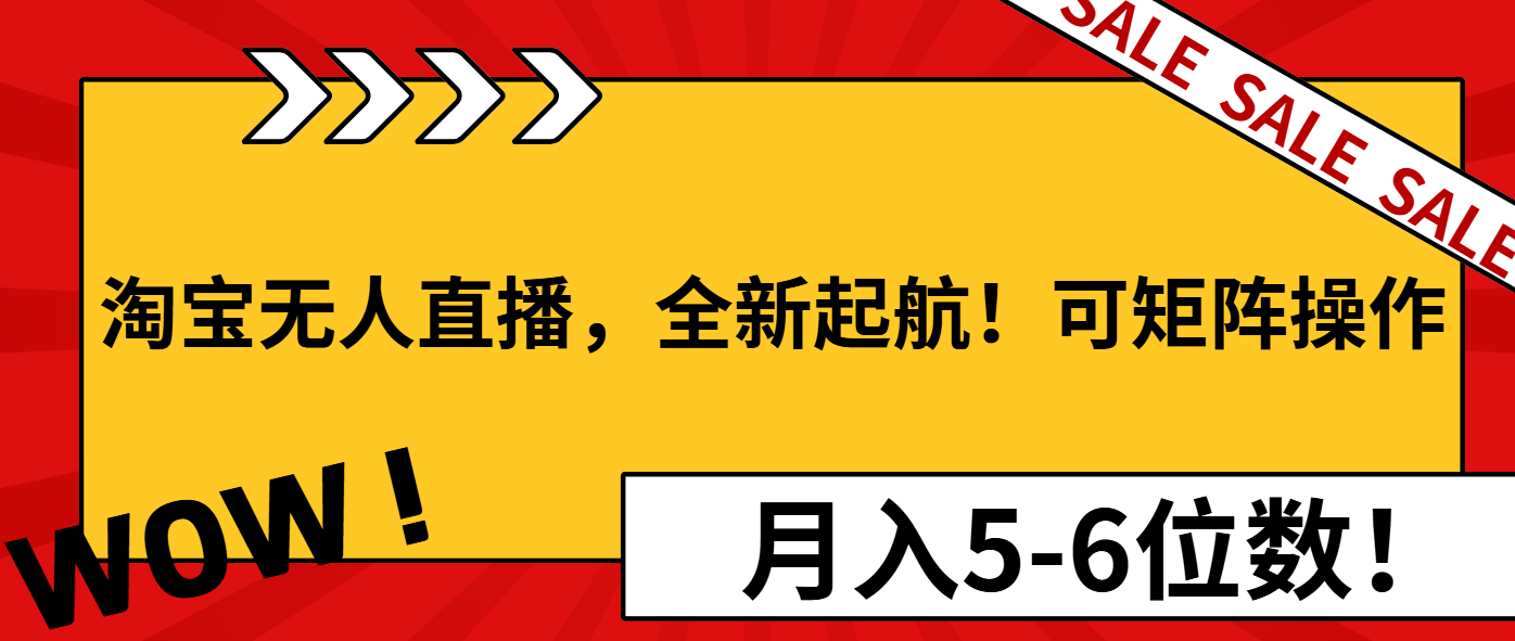 淘宝无人直播，全新起航！可矩阵操作，月入5-6位数！-财虎网络科技
