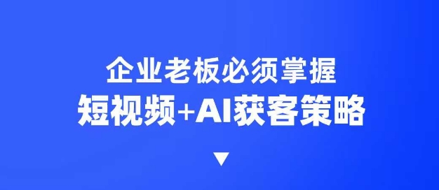 企业短视频AI获客霸屏流量课，6步短视频+AI突围法，3大霸屏抢客策略-财虎网络科技
