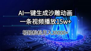 AI一键生成沙雕动画一条视频播放15Wt轻轻松松月入30000+-财虎网络科技