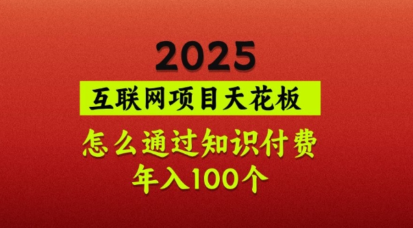 2025项目天花板，普通怎么通过知识付费翻身，年入百个【揭秘】-财虎网络科技