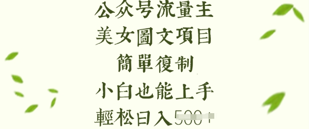 流量主长期收益项目，美女图片简单复制，小白也能上手，轻松日入5张-财虎网络科技