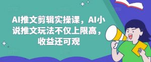 AI推文剪辑实操课，AI小说推文玩法不仅上限高，收益还可观-财虎网络科技