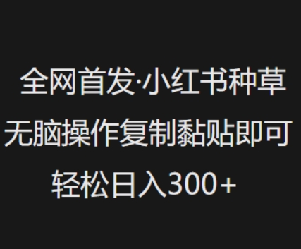 全网首发，小红书种草无脑操作，复制黏贴即可，轻松日入3张-财虎网络科技