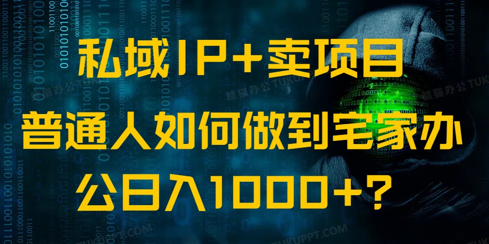 私域IP+卖项目，普通人如何做到宅家办公实现日入1000+-财虎网络科技