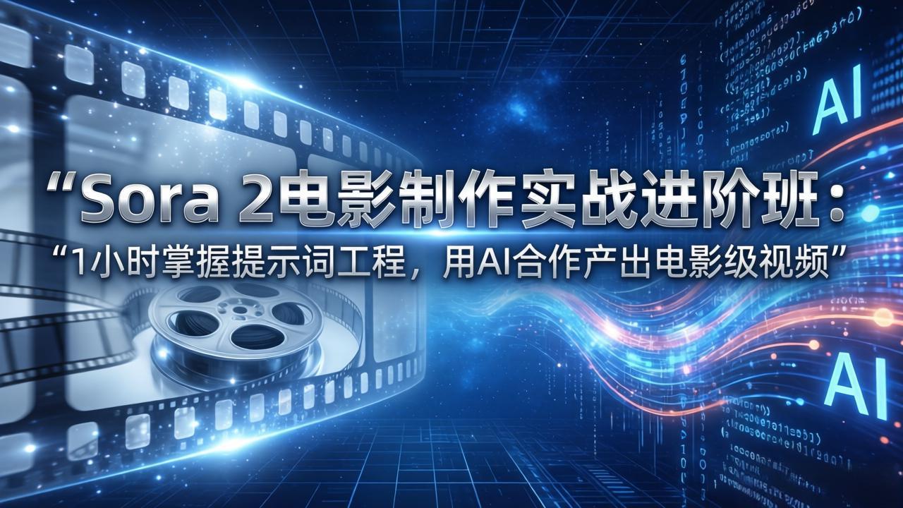Sora 2电影制作实战进阶班：1小时掌握提示词工程，用AI合作产出电影级视频-财虎网络科技