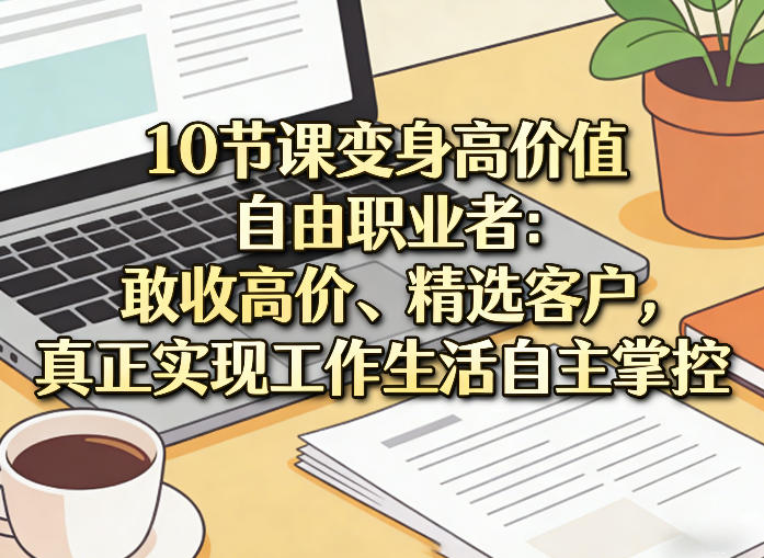 10节课变身高价值自由职业者：敢收高价、精选客户，真正实现工作生活自主掌控-财虎网络科技