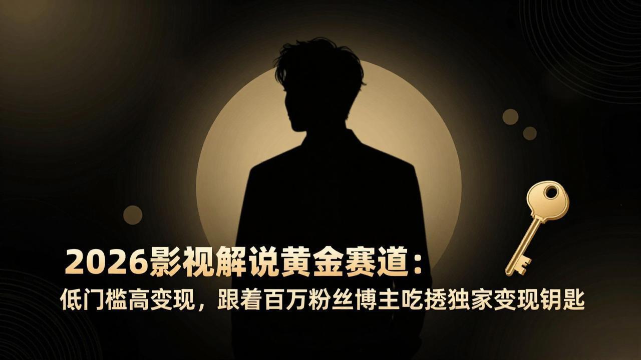 2026影视解说黄金赛道：低门槛高变现，跟着百万粉丝博主吃透独家变现钥匙-财虎网络科技