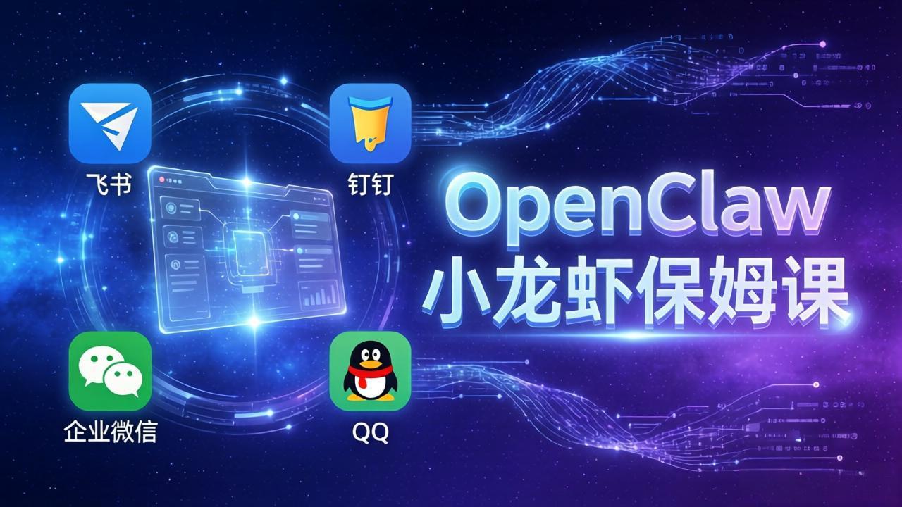 OpenClaw小龙虾保姆课： Windows/macOS/Linux/Docker全系统安装，飞书+钉钉+企业微信+QQ 全接入-财虎网络科技