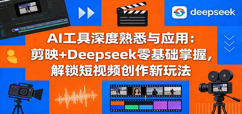 AI工具深度熟悉与应用：剪映+Deepseek零基础掌握，解锁短视频创作新玩法-财虎网络科技