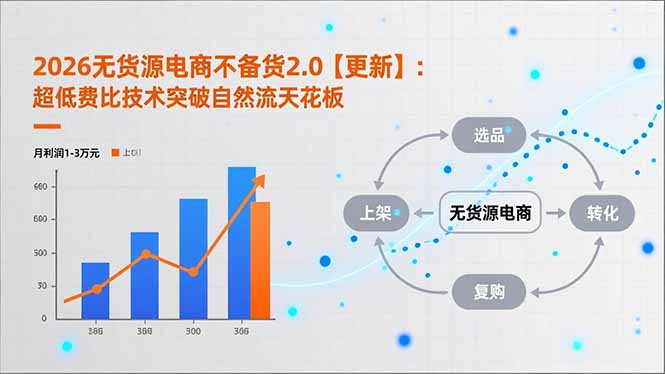2026无货源电商不备货2.0【更新-3月】：超低费比技术突破自然流天花板，单店月利润1-3万元-财虎网络科技