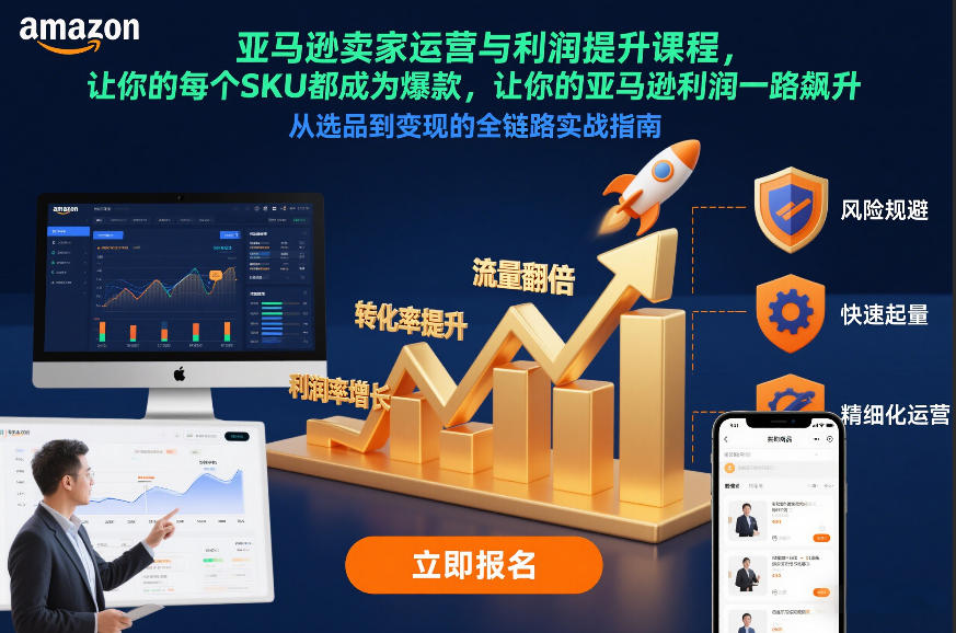 亚马逊卖家运营与利润提升课程，让你的每个SKU都成为爆款，让你的亚马逊利润一路飙升(更新26年3月)-财虎网络科技