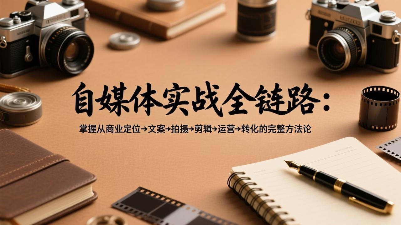 自媒体实战全链路：掌握从商业定位→文案→拍摄→剪辑→运营→转化的完整方法论-财虎网络科技