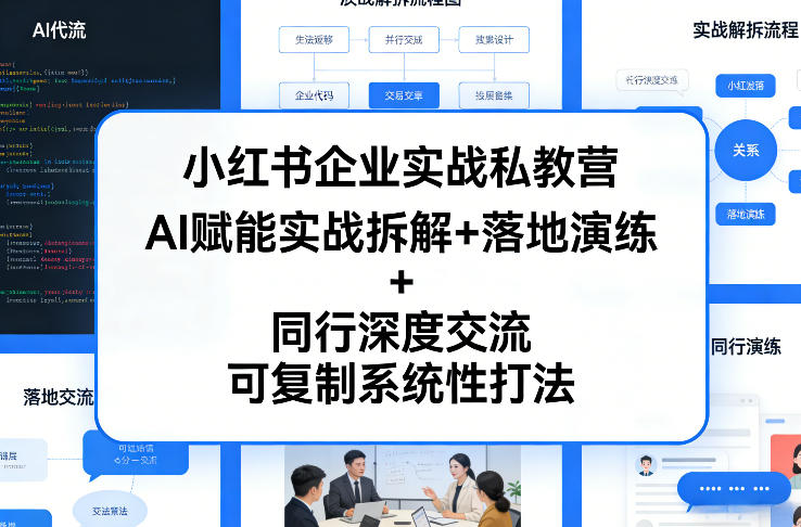 小红书企业实战私教营，AI赋能实战拆解+落地演练+同行深度交流，可复制系统性打法-财虎网络科技