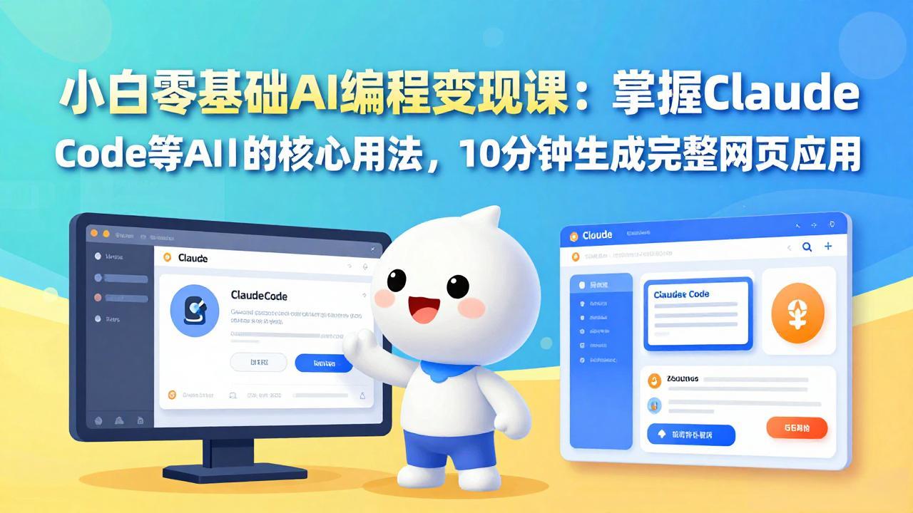小白零基础AI编程变现课：掌握Claude Code等AI工具的核心用法，10分钟生成完整网页应用-财虎网络科技