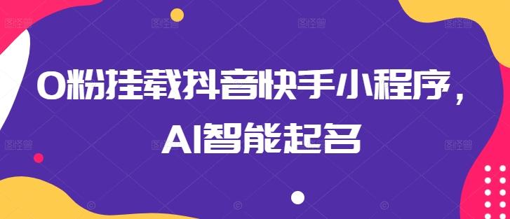 0粉挂载抖音快手小程序，AI智能起名-财虎网络科技
