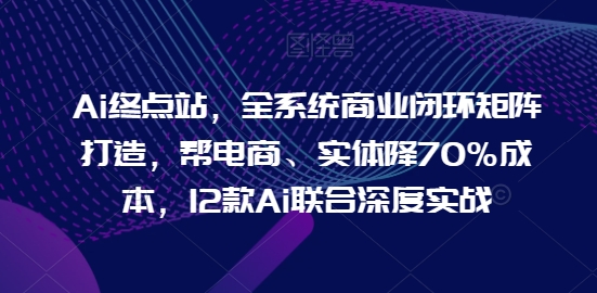 Ai终点站，全系统商业闭环矩阵打造，帮电商、实体降70%成本，12款Ai联合深度实战【0906更新】-财虎网络科技