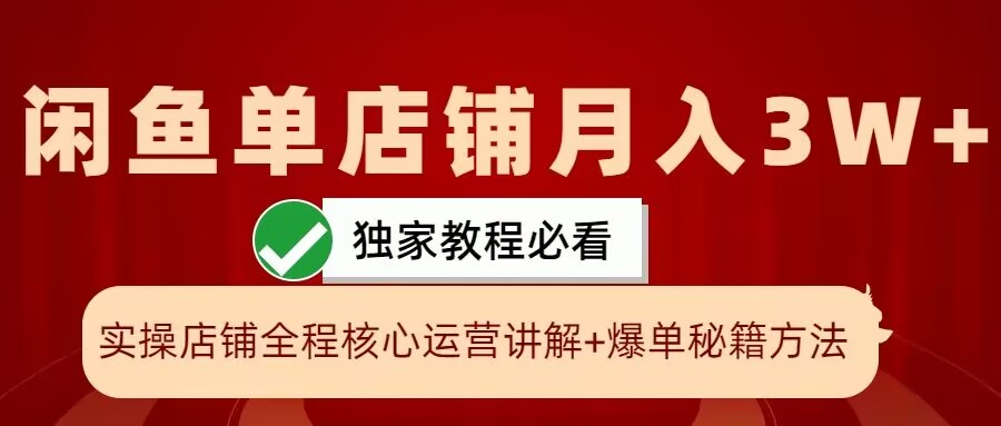 闲鱼单店铺月入3W+实操展示，爆单核心秘籍，一学就会【揭秘】-财虎网络科技