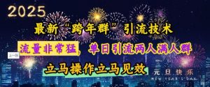 最新“跨年群”引流，流量非常猛，单日引流两人满人群，立马操作立马见效【揭秘】-财虎网络科技