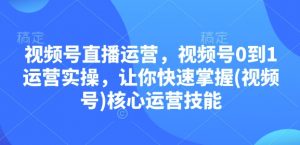 视频号直播运营，视频号0到1运营实操，让你快速掌握(视频号)核心运营技能-财虎网络科技