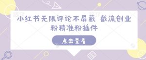 小红书无限评论不屏蔽 截流创业粉精准粉插件-财虎网络科技