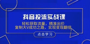 抖音投流实战课，轻松获取流量，精准出价，复制大V成功之路，实现变现翻倍-财虎网络科技