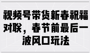 视频号带货新春祝福对联，春节前最后一波风口玩法-财虎网络科技