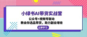小绿书AI带货实战营：公众号+视频号联动，教会你选品带货，助力副业增收-财虎网络科技