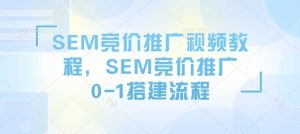 SEM竞价推广视频教程，SEM竞价推广0-1搭建流程-财虎网络科技