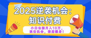 2025逆袭项目——知识付费，小白也能月入10万年入百万，抓住机会彻底翻...-财虎网络科技