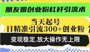 朋友圈创业粉杠杆引流术，投产高轻松日引300+创业粉，变现稳定.放大操...-财虎网络科技