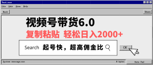 视频号带货6.0，轻松日入2000+，起号快，复制粘贴即可，超高佣金比-财虎网络科技