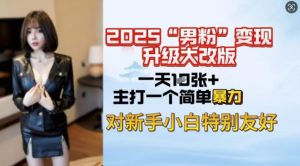 2025男粉变现全新玩法升级,日入上千简简单单,小白可轻松上手-财虎网络科技