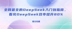 全网最全的DeepSeek入门到指南，看完DeepSeek效率提升80%(建议收藏)-财虎网络科技