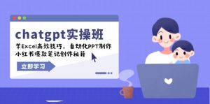 chatgpt实战班，学Excel高效技巧，自动化PPT制作，小红书爆款笔记创作秘籍-财虎网络科技