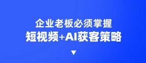 企业短视频AI获客霸屏流量课，6步短视频+AI突围法，3大霸屏抢客策略-财虎网络科技