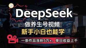 小白用DeepSeek做养生号，一条作品涨粉5万+，单日收益上千-财虎网络科技
