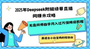 2025年Deepseek附能绿幕直播间挣米攻略无需拜师自学月入过W保姆级教程,最适合小白宝妈的轻创业-财虎网络科技