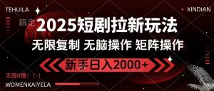 2025短剧拉新玩法，无需注册登录，无限0撸，无脑批量操作日入2000+-财虎网络科技