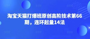 淘宝天猫打爆班原创高阶技术第66期，连环起量14法-财虎网络科技