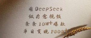 用DeepSeek做疗愈视频，条条10W+爆款，单日变现多张-财虎网络科技