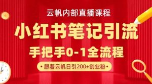 云帆内部直播课·小红书笔记引流，手把手从0-1全流程-财虎网络科技
