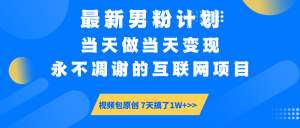 最新男粉计划6.0玩法，永不凋谢的互联网项目 当天做当天变现，视频包原...-财虎网络科技