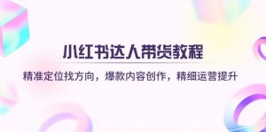 小红书达人带货教程：精准定位找方向，爆款内容创作，精细运营提升-财虎网络科技