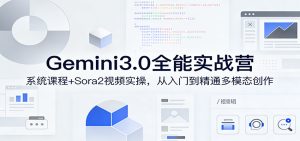 Gemini3.0实战系统课，Sora2视频实操，从入门到精通多模态创作-财虎网络科技